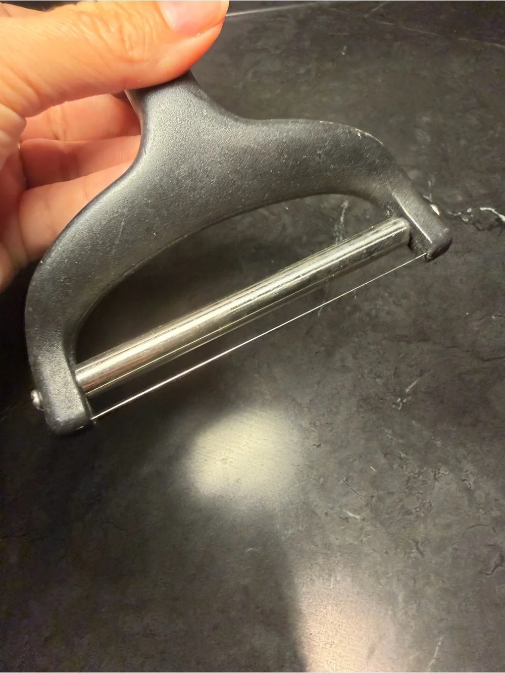 KitchenAid 4-inch food cheese slicer, black handle & stainless steel cut wire